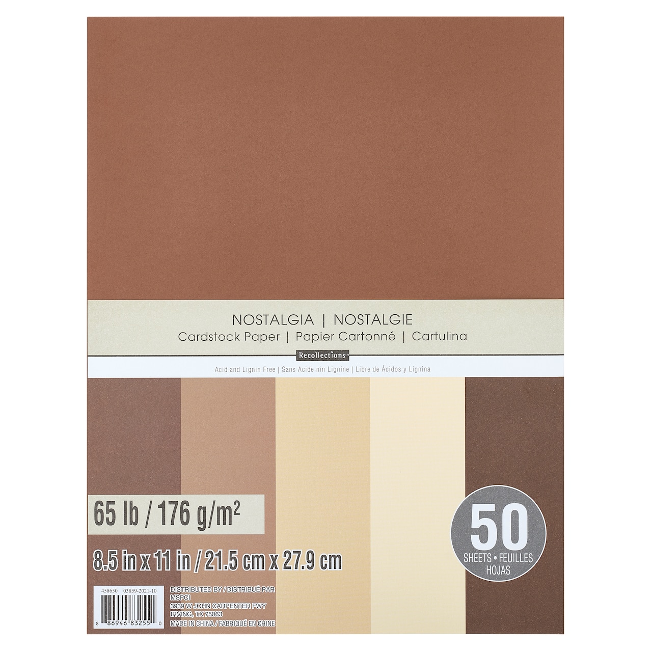 8.5" x 11" 65lb. Cardstock Paper Pack by Recollections™, 50 Sheets